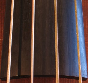 A set of double bass gut strings