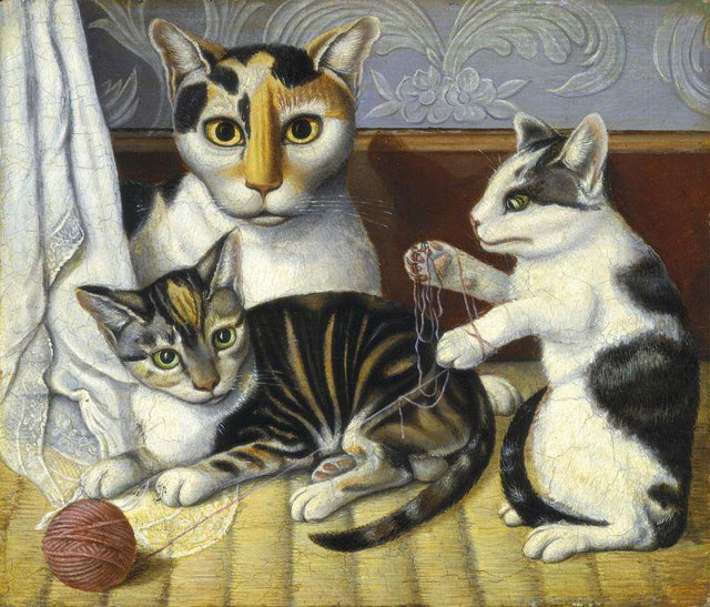 But can Bearden beat out this painting of “Cats and Kittens” (c. 1872/1883) by an unknown artist, selected by the National Gallery? (image via arteverywhereus.org)