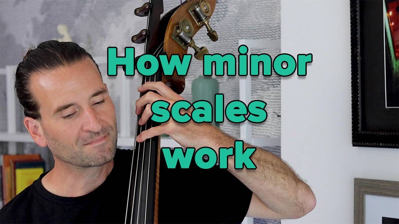 One octave minor scales: natural, harmonic, and melodic